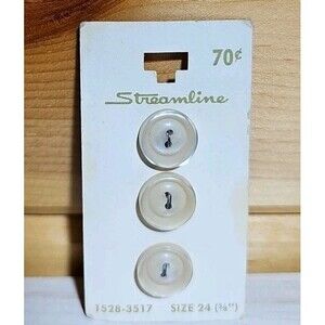Vintage Streamline Buttons Size 24 (5/8) Biege Tan Original Card Made In Japan